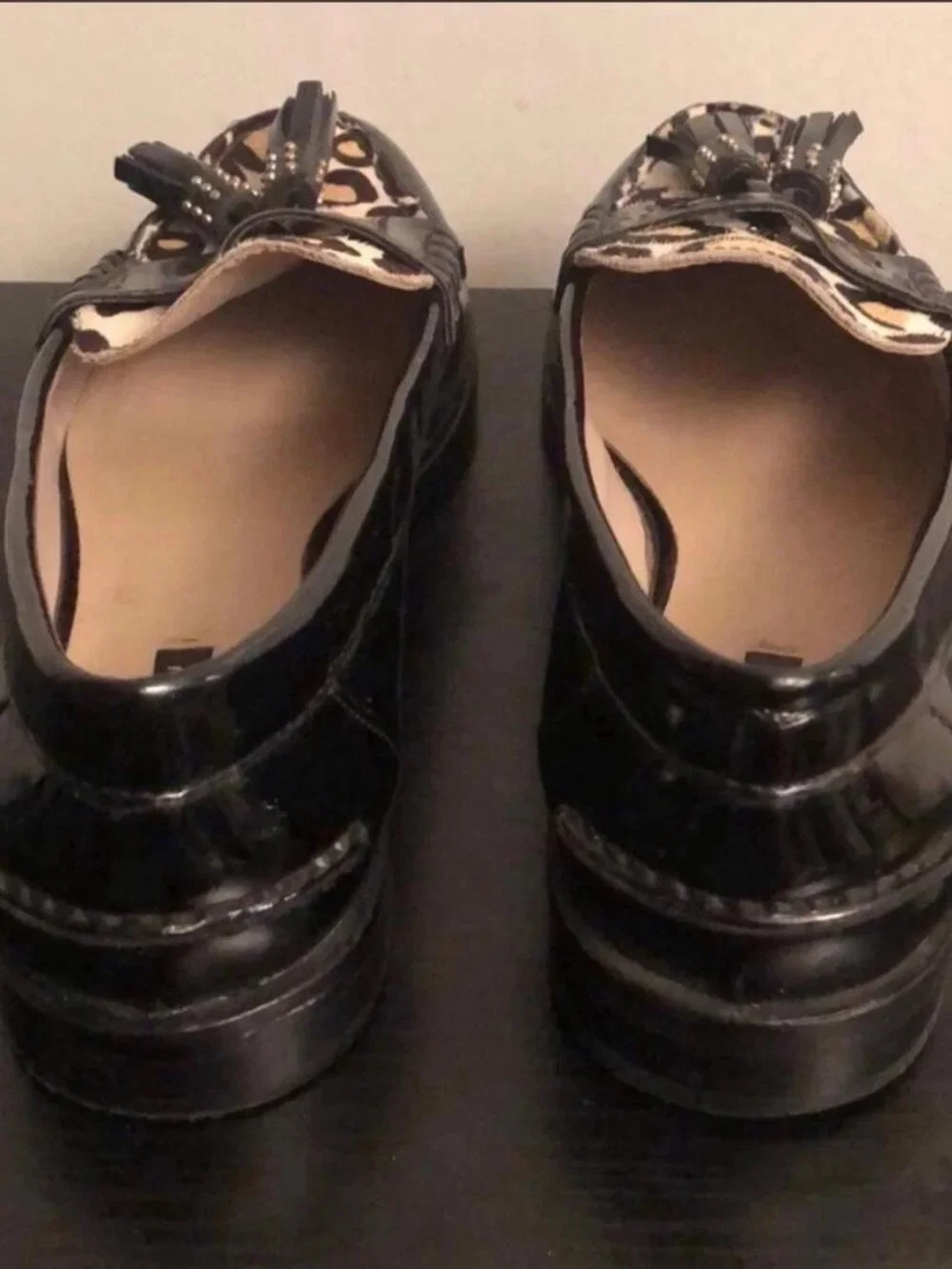 Zara Black Leather Loafer Flats EU 38